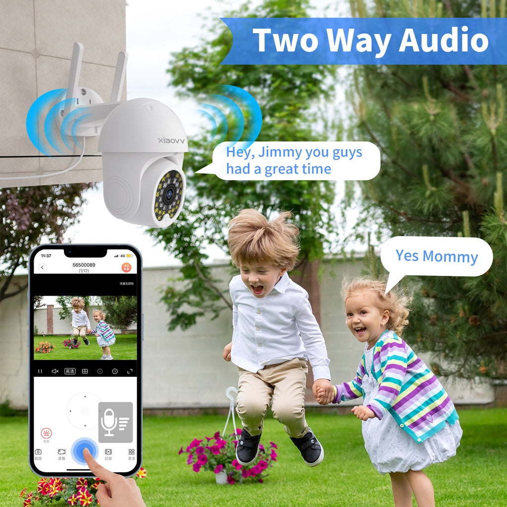 New XIAOVV Outdoor Security Cam P12 1296P FHD IPX66 Waterproof Night Vision Motion Detection PTZ Monitoring