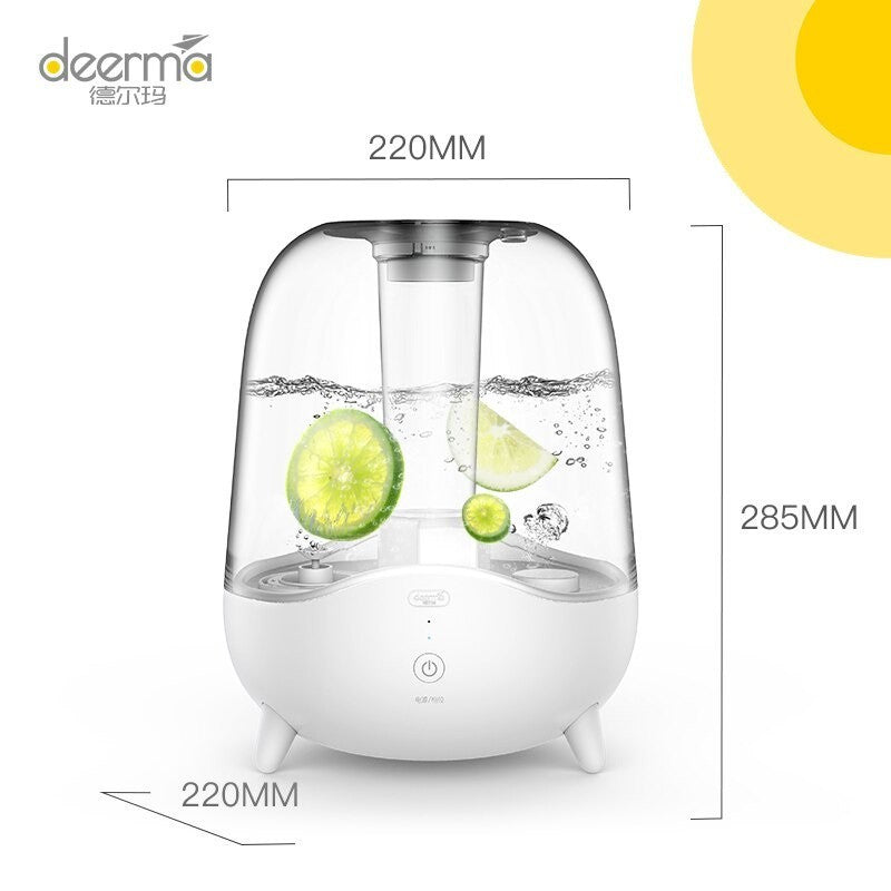 Ready Stock SG Deerma Ultrasonic Humidifier 5L Whisper Quiet Mode 2 Mist Modes Auto Off Bedroom Office