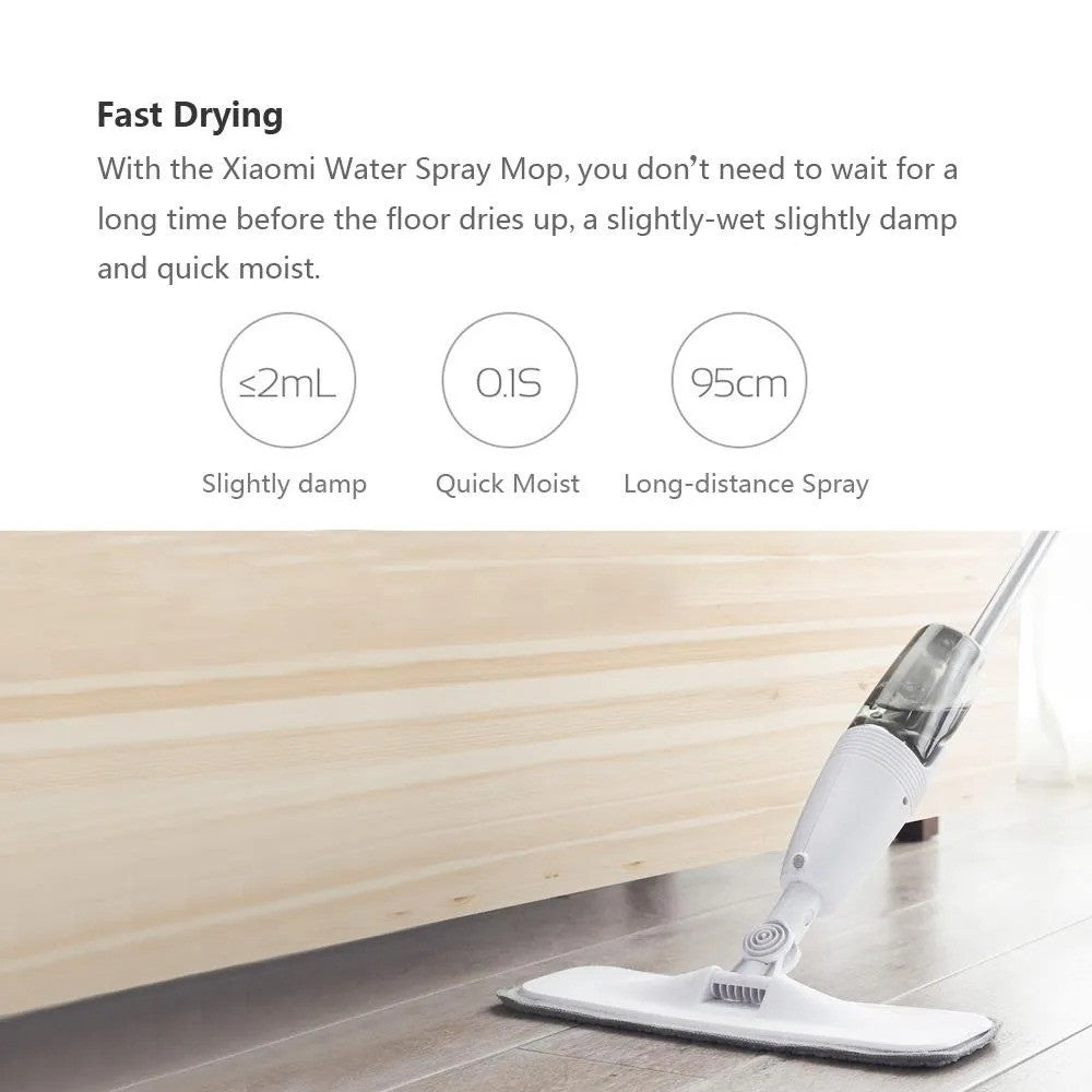 Ready Stock SG Deerma 360 Swivel Floor Mop 350ml Tank 4 Microfiber Pads Durable Cleaning Tool
