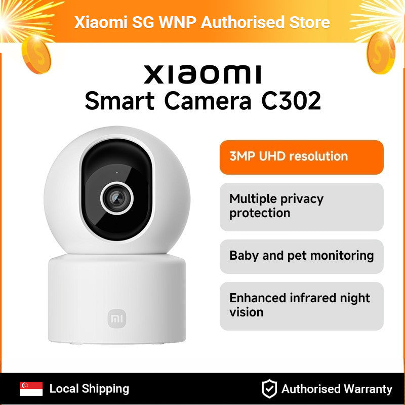 New Xiaomi Smart Camera C302 | 3MP UHD resolution, Baby and pet monitoring, Enhanced infrared