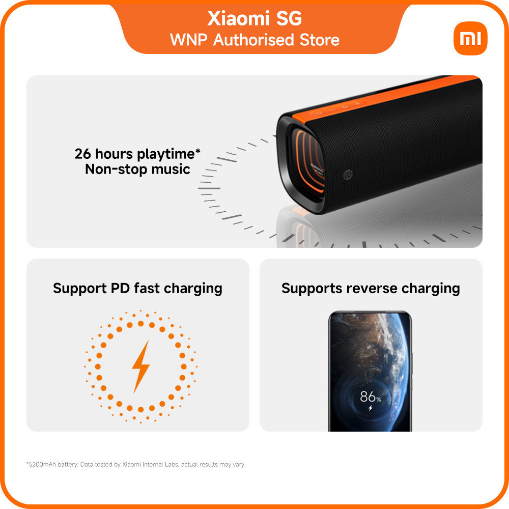 Xiaomi Sound Party | 50W sound quality, Harman AudioEFX, TWS mode, 26 hours playtime, Supports PD fast charging