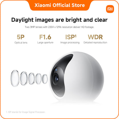 Xiaomi Smart Camera C300 Dual｜Two-directional shooting｜PTZ Camera Viewing Angle｜Full colour night vision