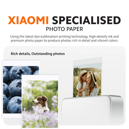 Xiaomi Portable Photo Printer Pro Printer Paper | Dye-Sublimation Photo Paper & Sticker Packs (20 Sheets) l High Quality