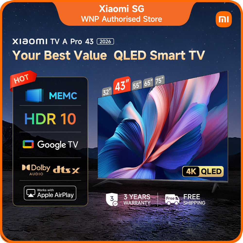 Xiaomi TV A Pro 43 2026 | 4K/QLED/HDR 10+/Google TV/Dolby Audio™️/Xiaomi Sound/Voice Control/Smart TV