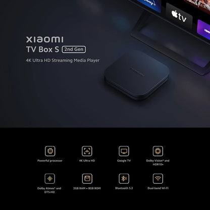XIAOMI TV Box S 3rd Gen 4K Ultra HD Streaming Media Player FHD TV Dolby Vision HDR10+ Dolby Atmos & DTS-HD