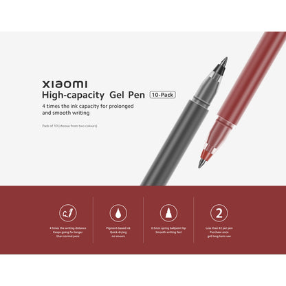 Xiaomi High-capacity Gel Pen (10-Pack) Red