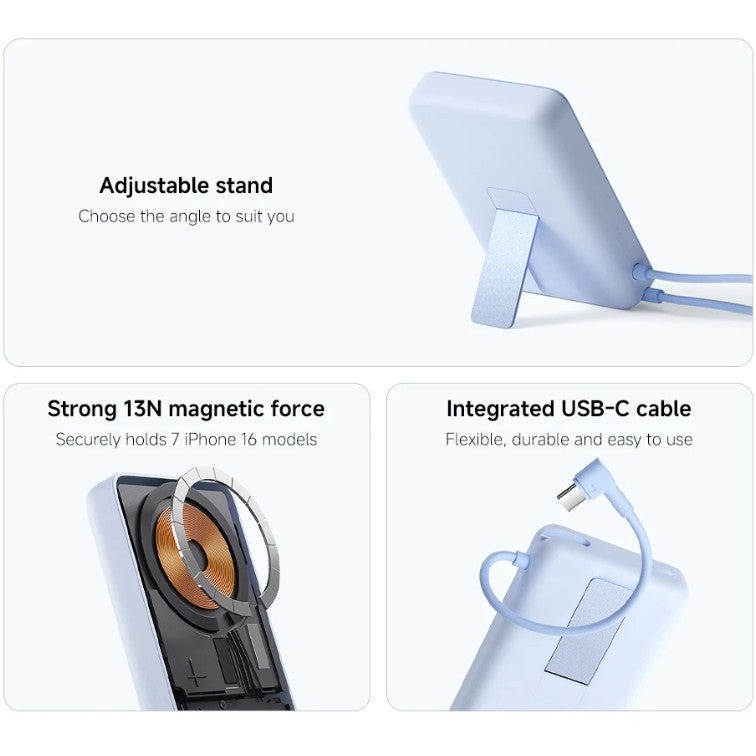 Xiaomi Magnetic Power Bank 10000 with Built-in Stand | Magnetic, Integrated cable, 10000mAh, Digital display