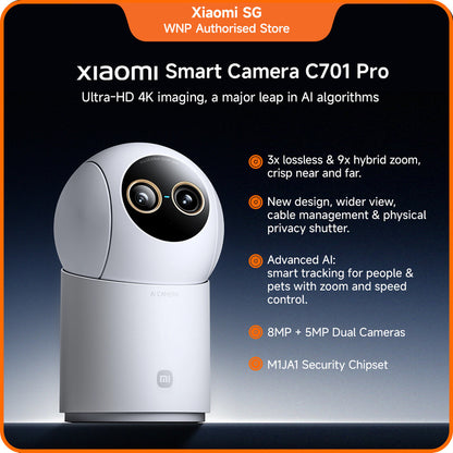 Xiaomi Smart Camera C701 Pro | wireless cctv camera with 360°, pet and baby monitor camera,AI recognition