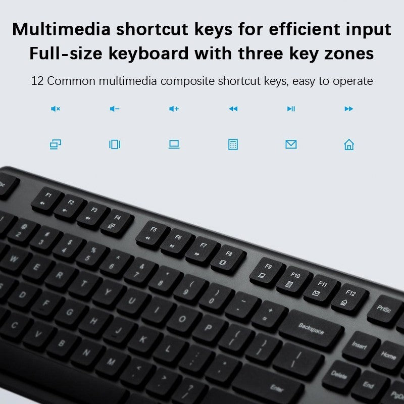 Xiaomi Keyboard & Mouse Combo 2 2.4GHz 104 Keys Multimedia Full-size Keyboard Mouse Mice Combo