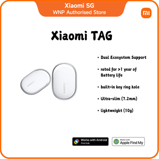 Xiaomi Tag | Compatible With Apple Find My & Google Find Hub | Secure Bluetooth Tracking | Compact Design