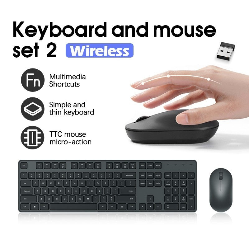 Xiaomi Keyboard & Mouse Combo 2 2.4GHz 104 Keys Multimedia Full-size Keyboard Mouse Mice Combo