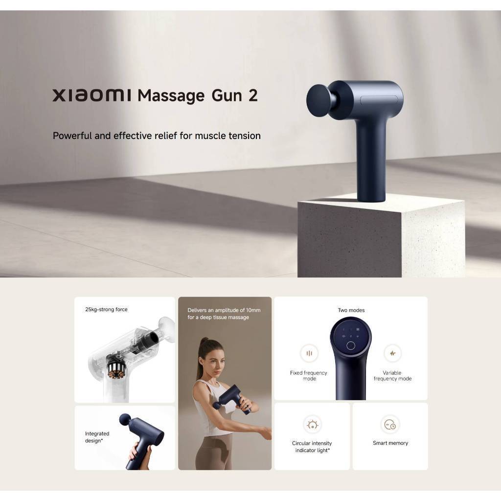 Xiaomi Massage Gun 2 | 25kg-strong force | Fixed frequency & Variable frequency mode