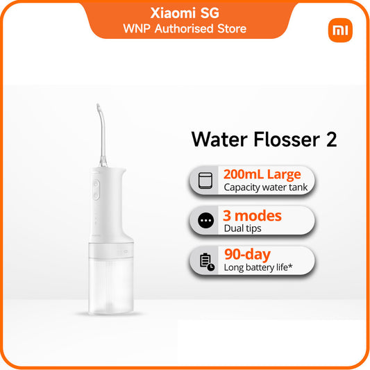 Xiaomi Water Flosser 2 - 200mL Water tank | 3 Flossing Modes | Portable Electric Oral Irrigator | Teeth Tooth Flossing