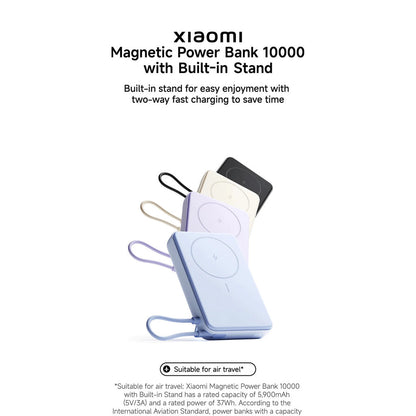 Xiaomi Magnetic Power Bank 10000 with Built-in Stand | Magnetic, Integrated cable, 10000mAh, Digital display