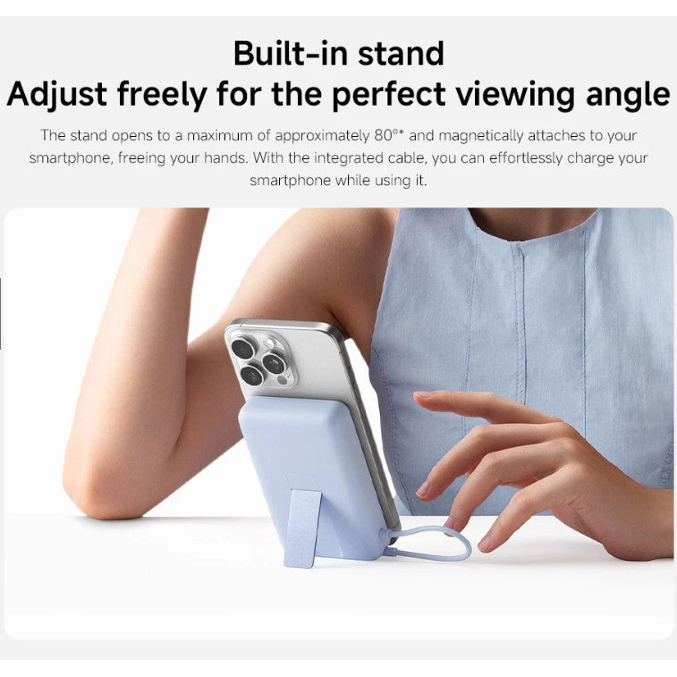 Xiaomi Magnetic Power Bank 10000 with Built-in Stand | Magnetic, Integrated cable, 10000mAh, Digital display