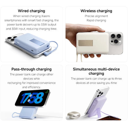 Xiaomi Magnetic Power Bank 10000 with Built-in Stand | Magnetic, Integrated cable, 10000mAh, Digital display