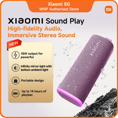 New-Xiaomi Sound Play | Bluetooth 6.0 Speaker 18W Auracast TWS Stereo IP68 Beat Sync Light 14H