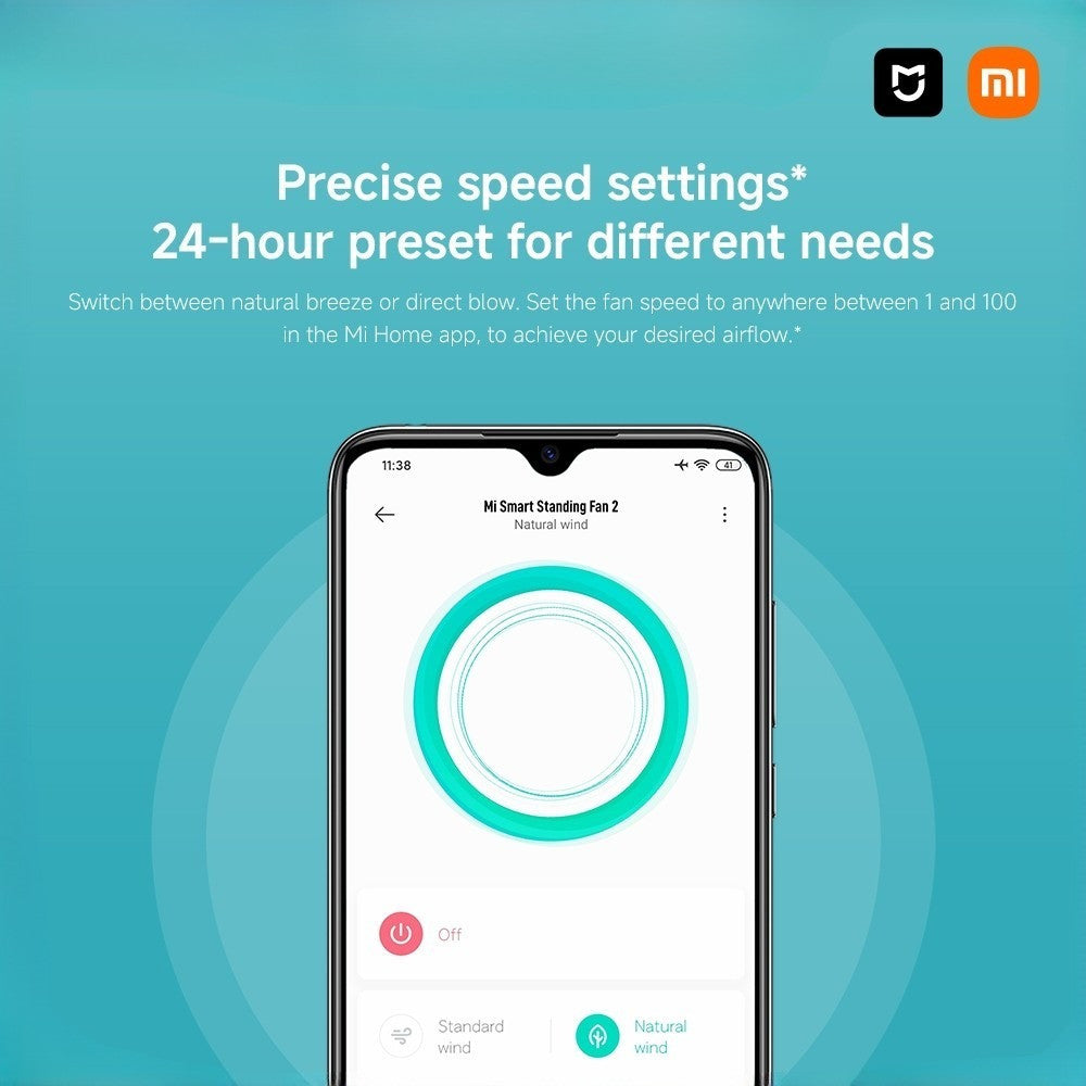 Xiaomi Smart Standing Fan 2| 7 Blade,Adjustable Wide-Angle 90°,Home Fan For Living Room