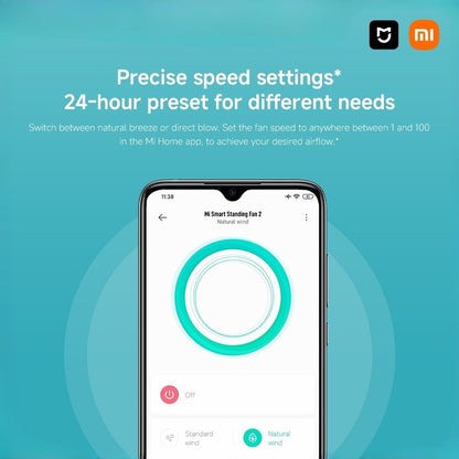 Xiaomi Smart Standing Fan 2| 7 Blade,Adjustable Wide-Angle 90°,Home Fan For Living Room