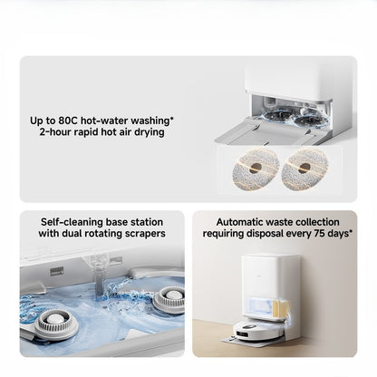 Xiaomi Robot Vacuum 5 |20000Pa deep suction, Adapts to low areas, Extendable mop+side brush, Anti-tangle brushes