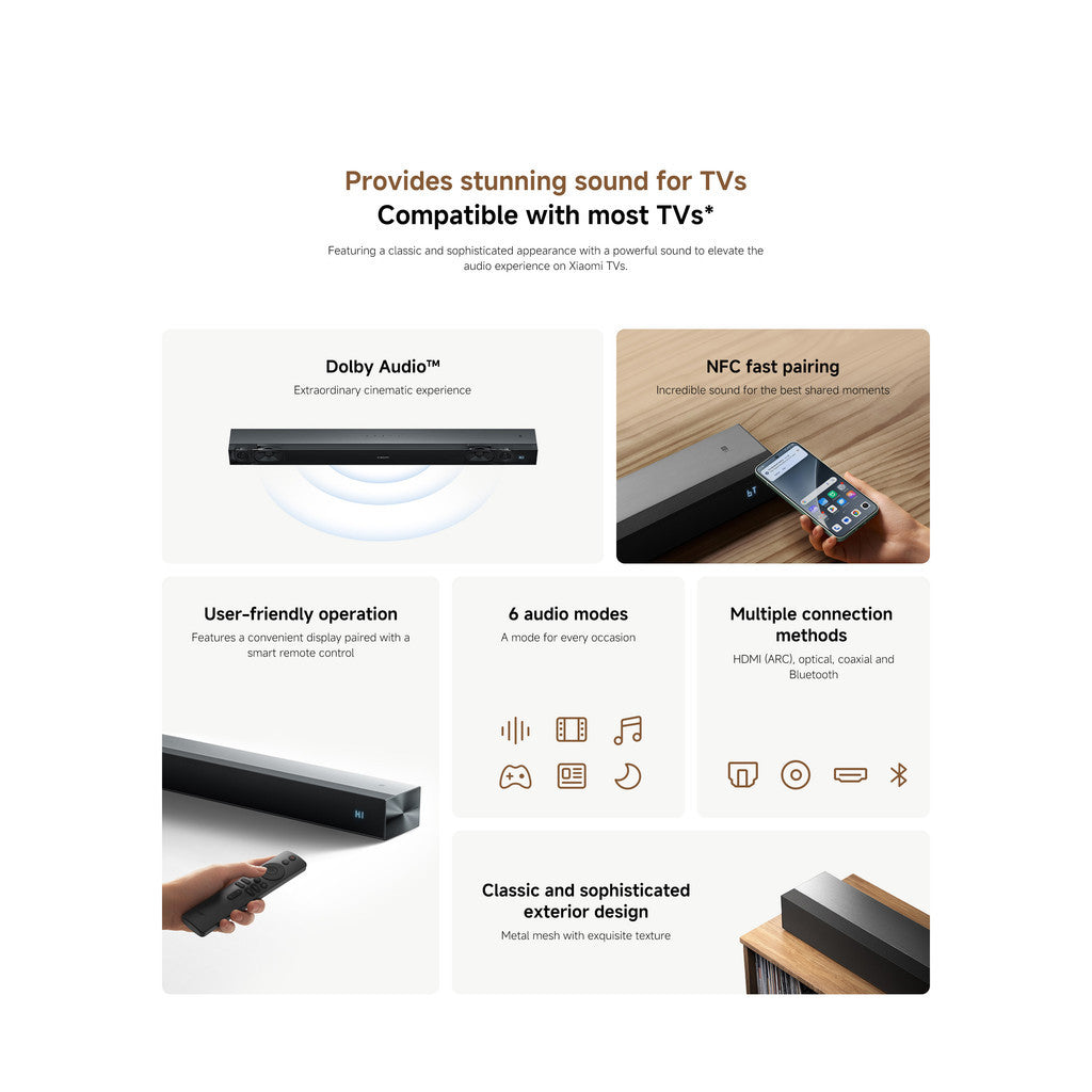 Xiaomi Soundbar Pro 2.0ch 84W Dolby Audio TV Sound Bar HDMI ARC Bluetooth NFC Home Theater