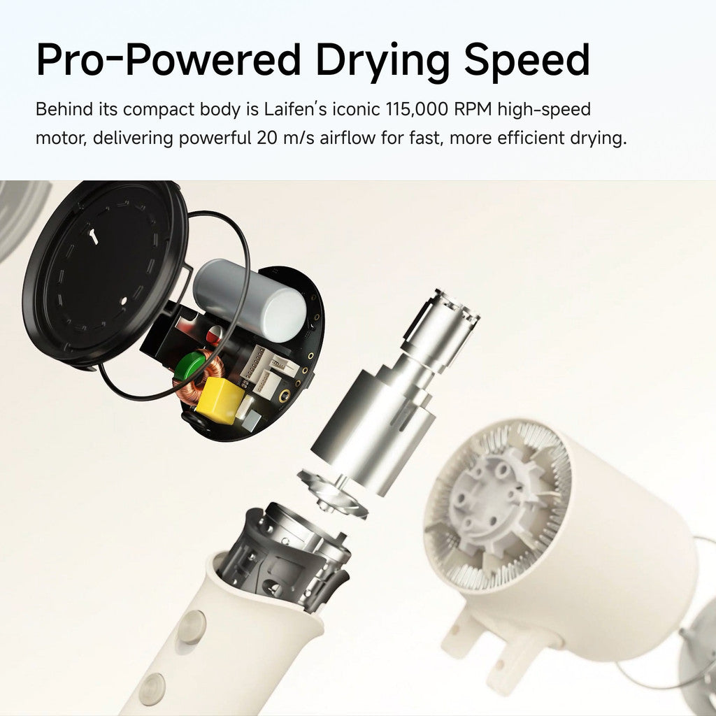 NEWEST Laifen Air Pro Performance Light in Hand High-speed, pro-level drying power in a compact, lightweight form