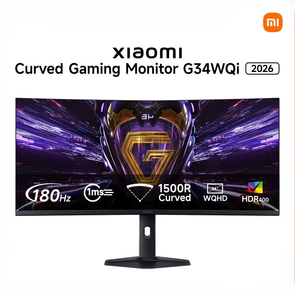 Xiaomi 34” Curved Gaming Monitor G34WQi 2026 – 180Hz WQHD Ultrawide 1ms FreeSync Premium HDR400
