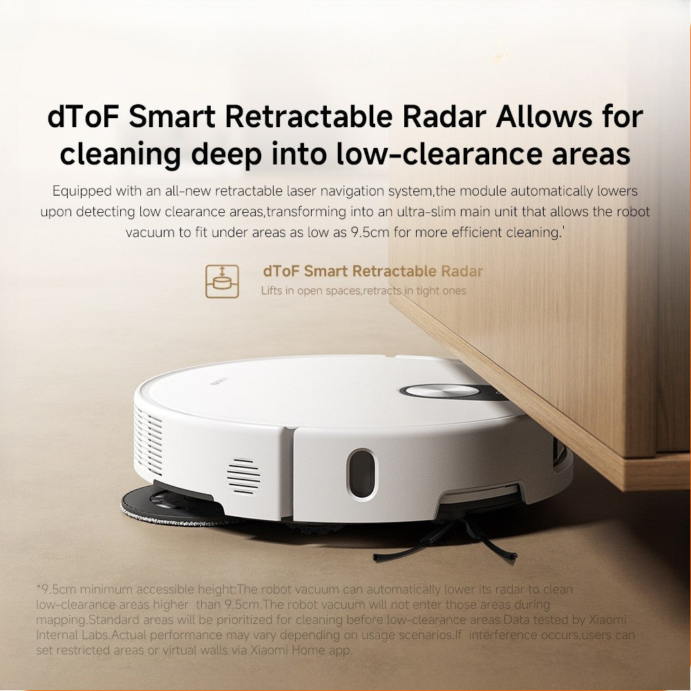 Xiaomi Robot Vacuum 5 |20000Pa deep suction, Adapts to low areas, Extendable mop+side brush, Anti-tangle brushes