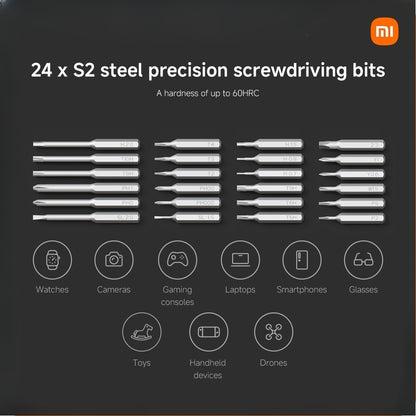 Xiaomi Electric Precision Screwdriver set 24PCS Steel Bits Torque Adjustable Precision Mini Screwdriver Bit for Computer