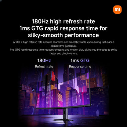 Xiaomi 34” Curved Gaming Monitor G34WQi 2026 – 180Hz WQHD Ultrawide 1ms FreeSync Premium HDR400