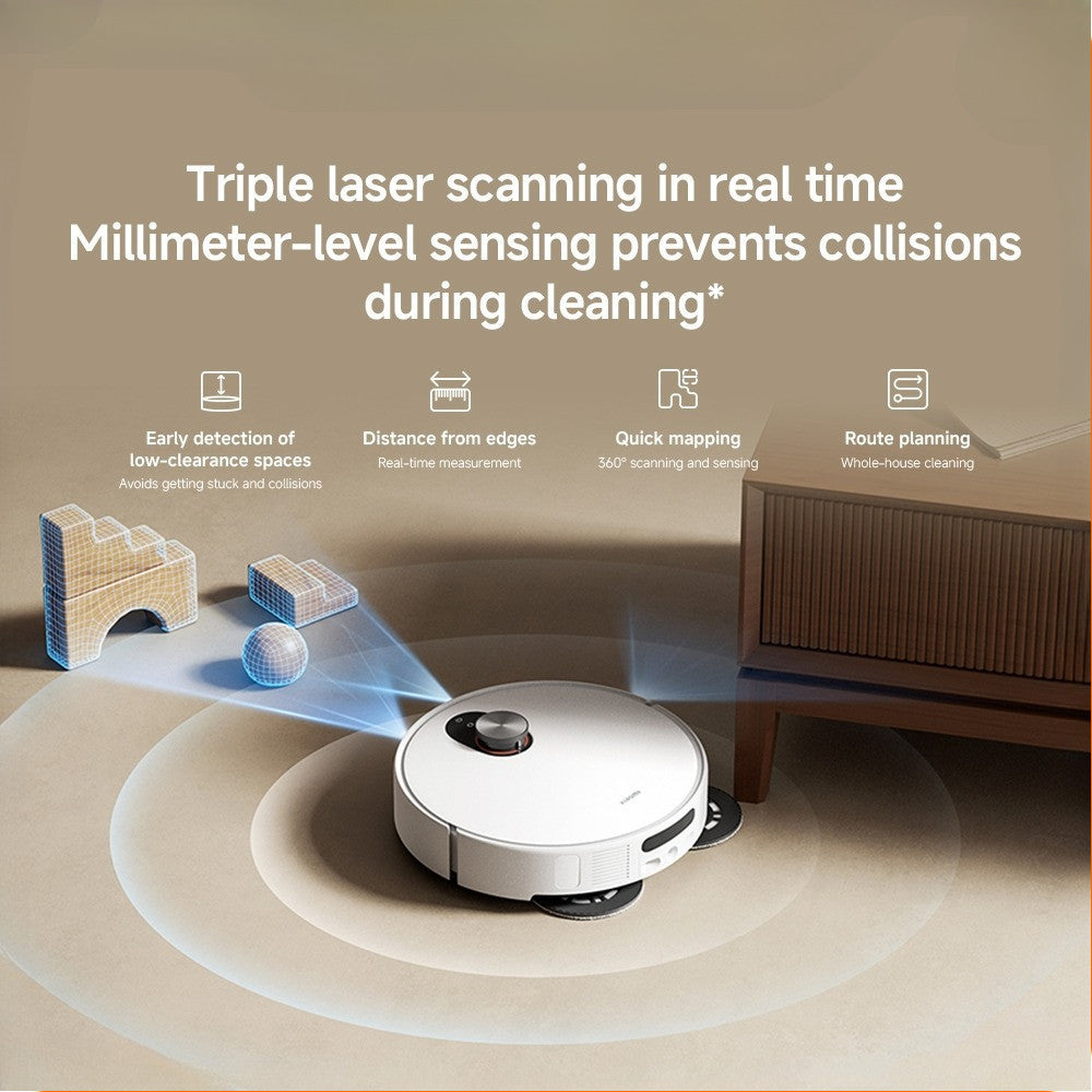 Xiaomi Robot Vacuum 5 |20000Pa deep suction, Adapts to low areas, Extendable mop+side brush, Anti-tangle brushes