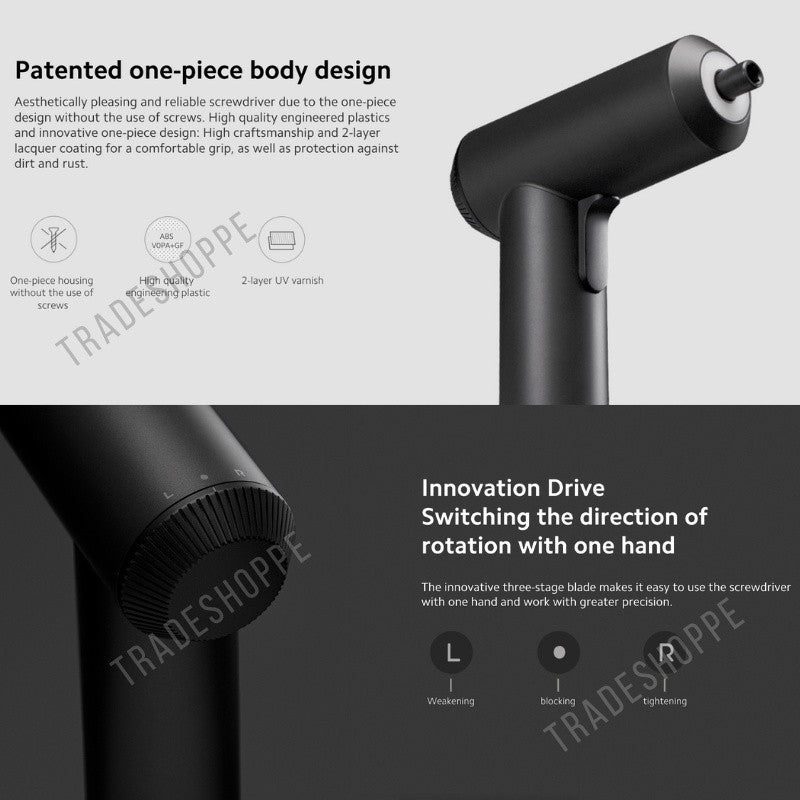 Xiaomi Cordless Screwdriver 3.6V 5N.m High Torque Cordless Electric Screwdriver Set 12PCS Steel Bits Power Tool Kit