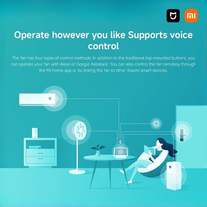 Xiaomi Smart Standing Fan 2| 7 Blade,Adjustable Wide-Angle 90°,Home Fan For Living Room