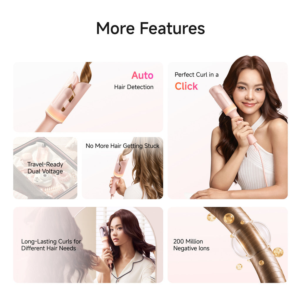 Laifen AutoCurl Curling Iron – Auto Hair Detection 3 Temp Settings   Dual Voltage