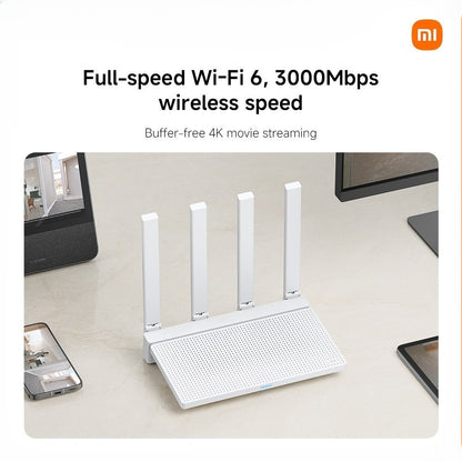 Xiaomi Router AX3000T Up to 3000Mbps* speed/WIFI 6/buffer free 4K movie streaming/Mesh networking