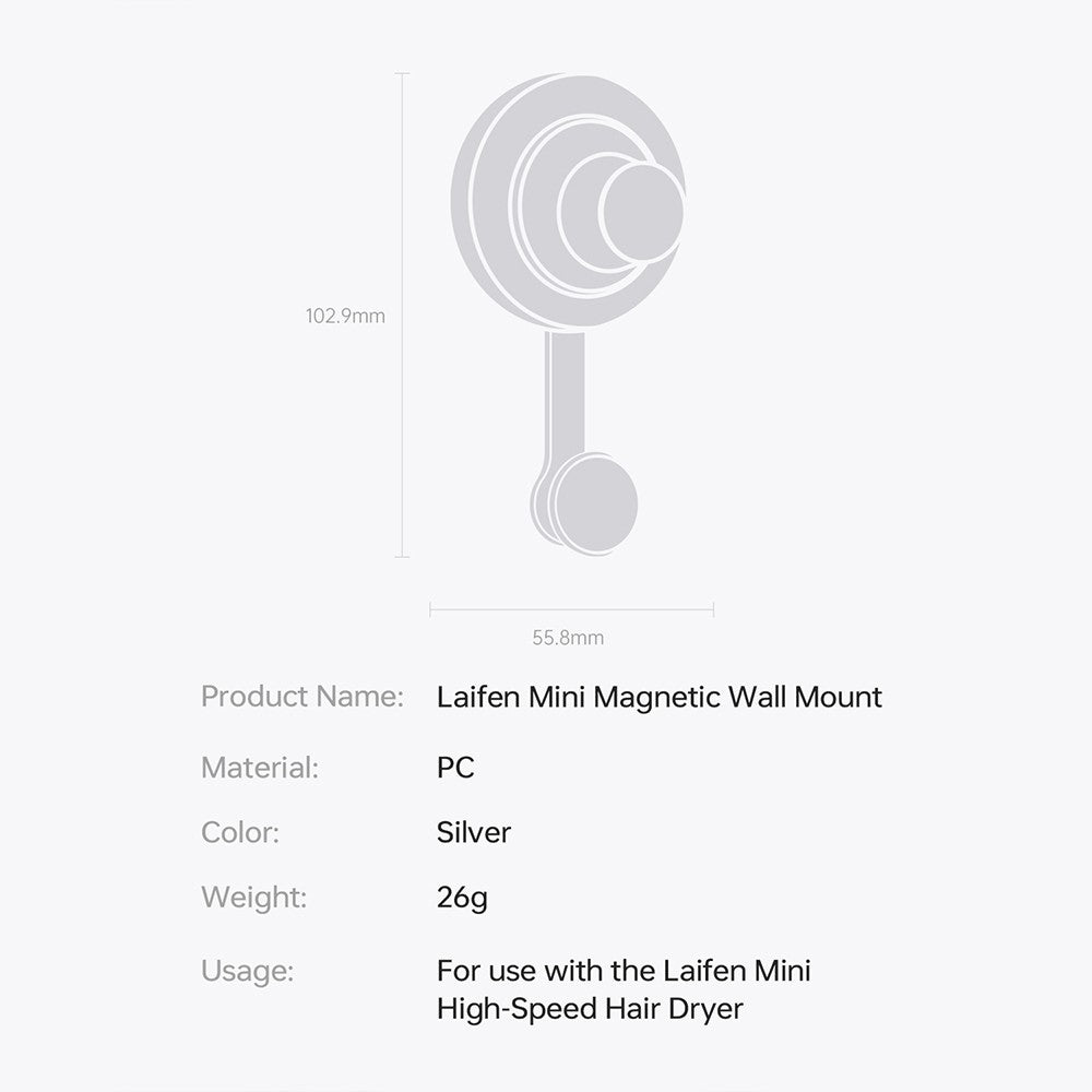Laifen Mini Magnetic Hair Dryer Wall Mount for Laifen Mini Hair Dryer