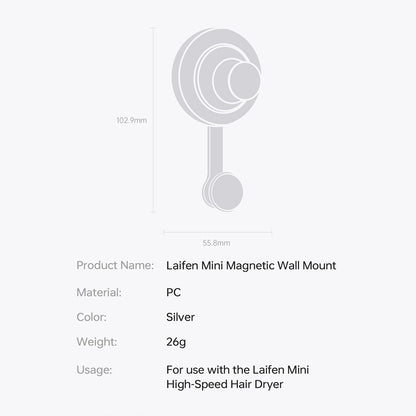 Laifen Mini Magnetic Hair Dryer Wall Mount for Laifen Mini Hair Dryer