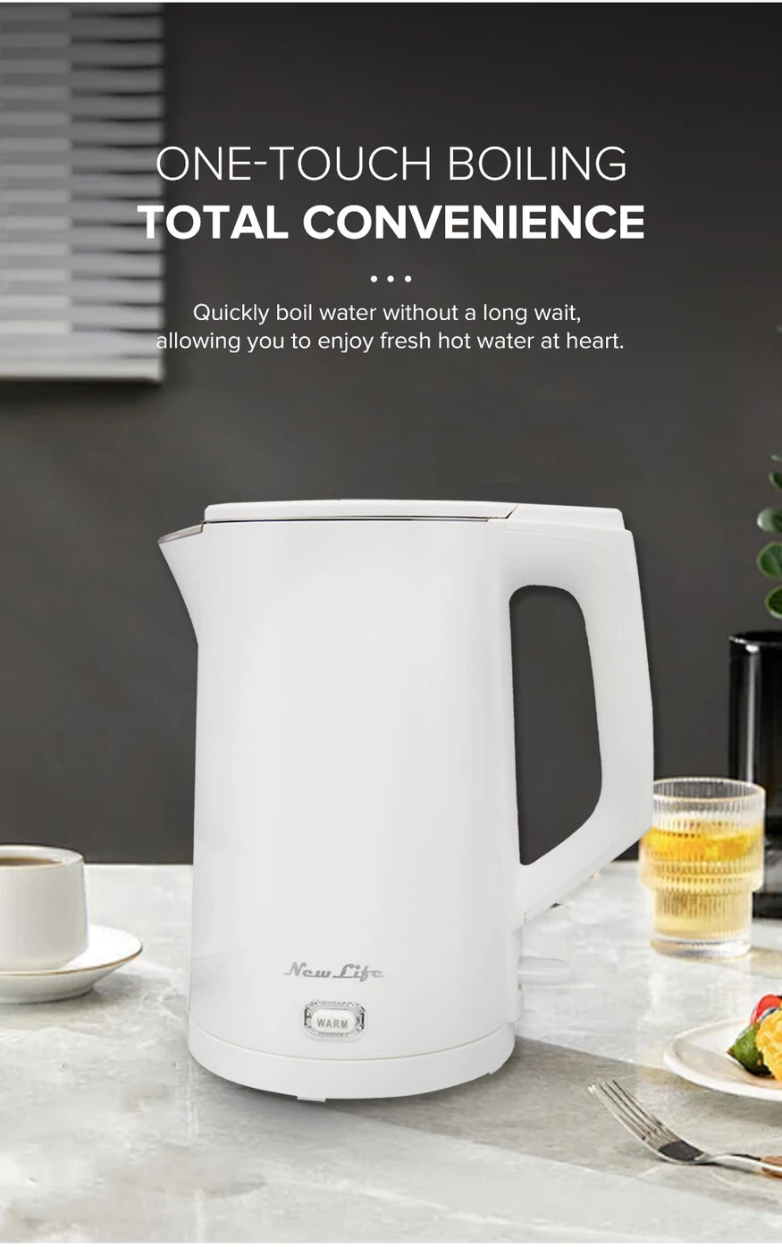 Newlife Electric Kettle B-15 1500w 304 Stainless Steel Auto Power Off Boil-Dry Protection Temperature holding