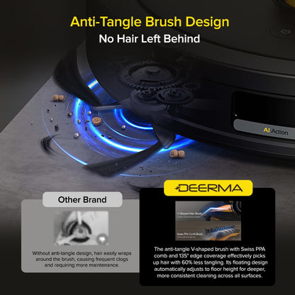 Ready Stock SG Deerma S30 Robot Vacuum 13000Pa Anti Tangle Brush Auto Dust EU 2 Pin