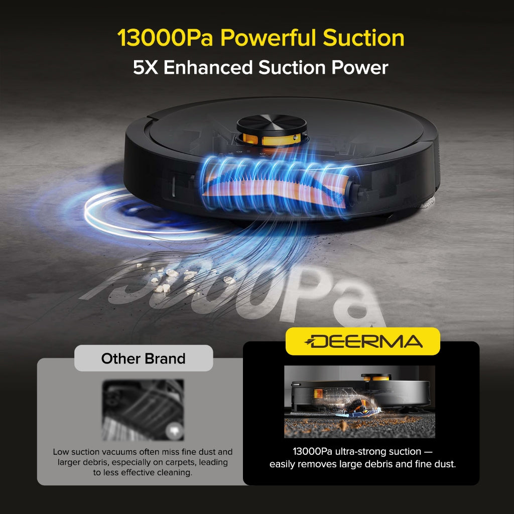 Ready Stock SG Deerma S30 Robot Vacuum 13000Pa Anti Tangle Brush Auto Dust EU 2 Pin