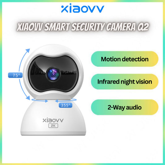 New Xiaovv Q2 Smart PTZ IP Camera CCTV Wireless 1296P Clear Image Night Vision  Motion Detection Home Security Camera