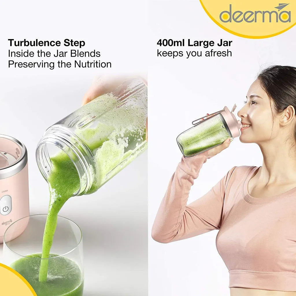 Deerma Blender NU05 Mini Juicer Wireless Portable 400ml, usb rechargeable_ PCTG Food Grade _ Portable Travel Juicer Cup