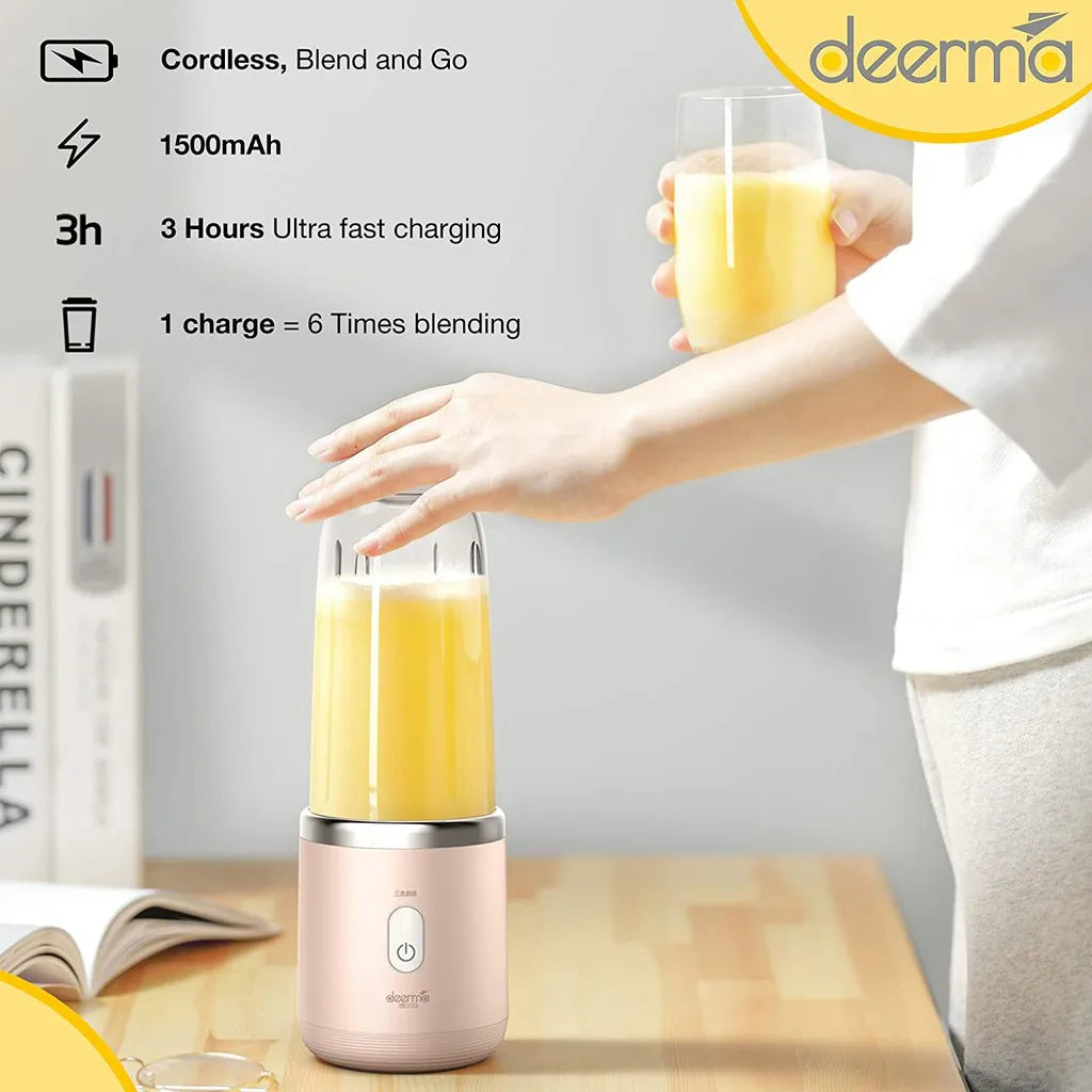 Ready Stock SG Deerma 400ml Portable Mini Juicer Blender USB Rechargeable BPA Free Fast Safe