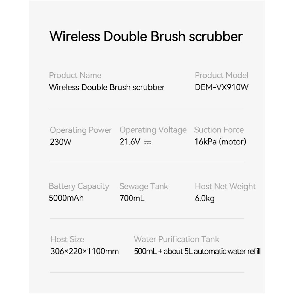 Ready Stock SG Deerma Wet Dry Vacuum Dual Brush 5L Large Tank Two Way Traction Electrolyzed Sterilization