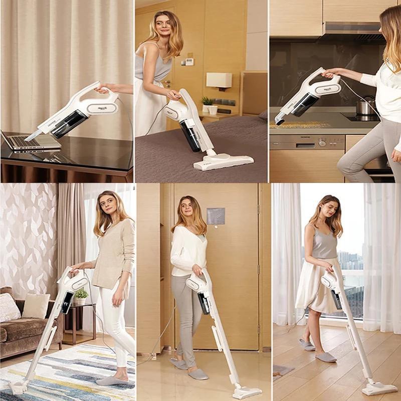 Ready Stock SG Deerma 2 In 1 Handheld Vacuum Cleaner 15kPa Strong Suction 3 Brush Heads Mite Removal