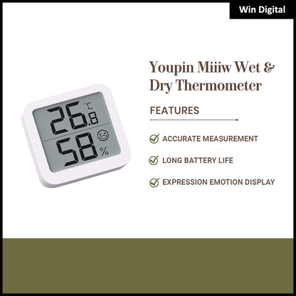 Miiiw Mute Temperature Humidity Clock Digital Hygrometer Alarm Clock Indoor Thermometer Humidity Monitor Home