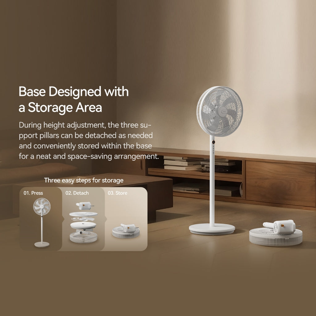 Ready Stock SG Deerma 4 In 1 Desktop Floor Fan Adjustable Touch Display Quiet Breeze