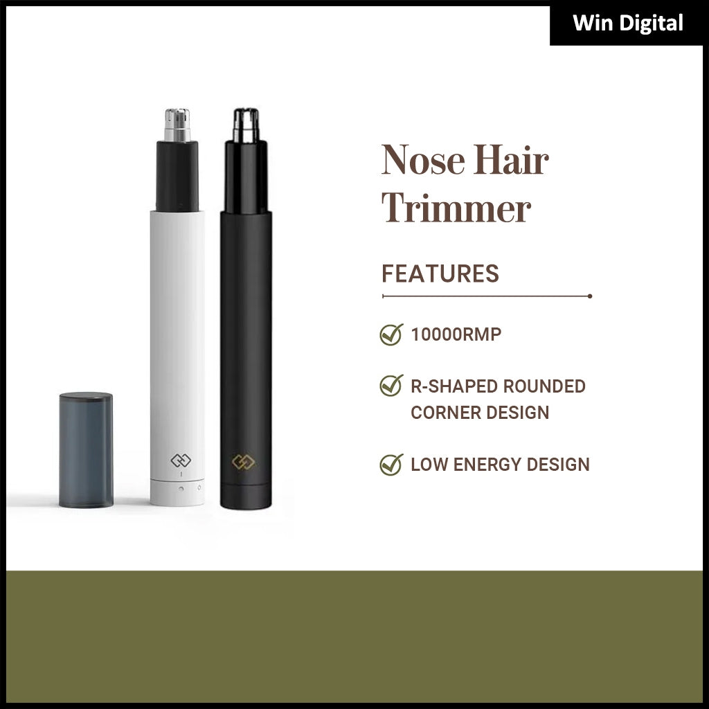 Huanxing Nose Hair Trimmer HN3 10000 RPM Battery-Operated Waterproof Painless Precision Tool Mini Electric Trimm