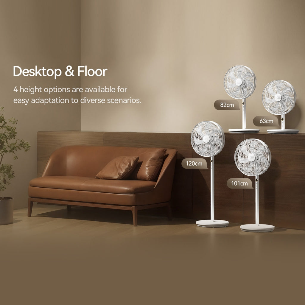 Ready Stock SG Deerma 4 In 1 Desktop Floor Fan Adjustable Touch Display Quiet Breeze