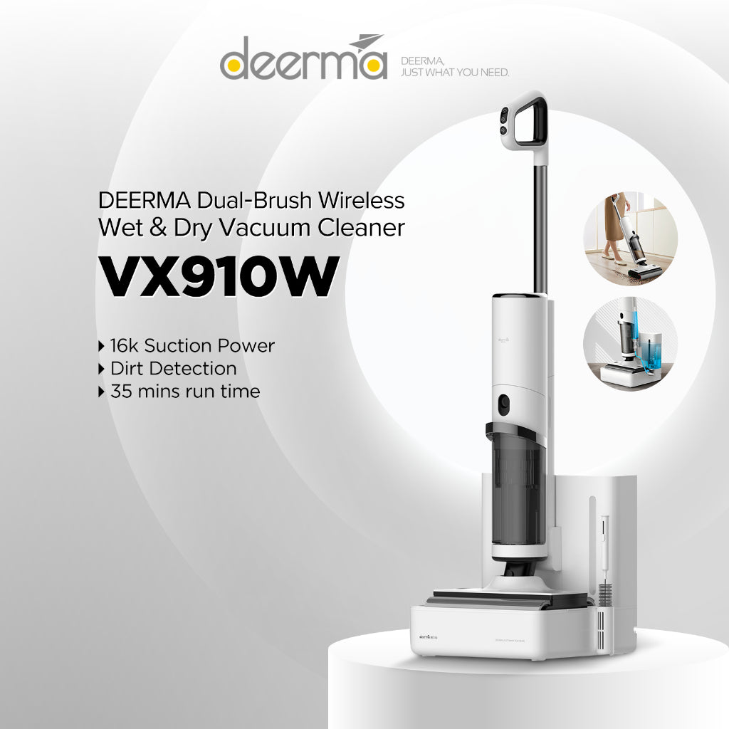 Ready Stock SG Deerma Wet Dry Vacuum Dual Brush 5L Large Tank Two Way Traction Electrolyzed Sterilization